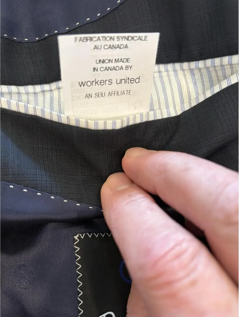 David Donahue Windowpane Luxury 100% Wool Blazer Ryan Suit Jacket Navy Mens 42R